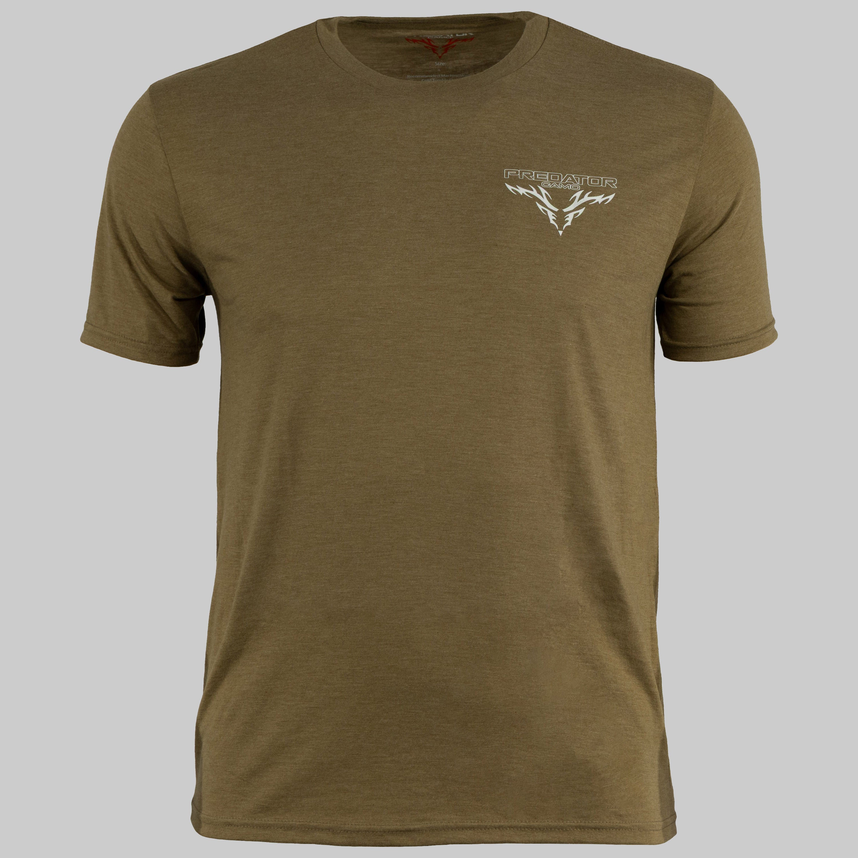 Predator Camo - Ridge Tee - Front View - Coyote Brown Heather
