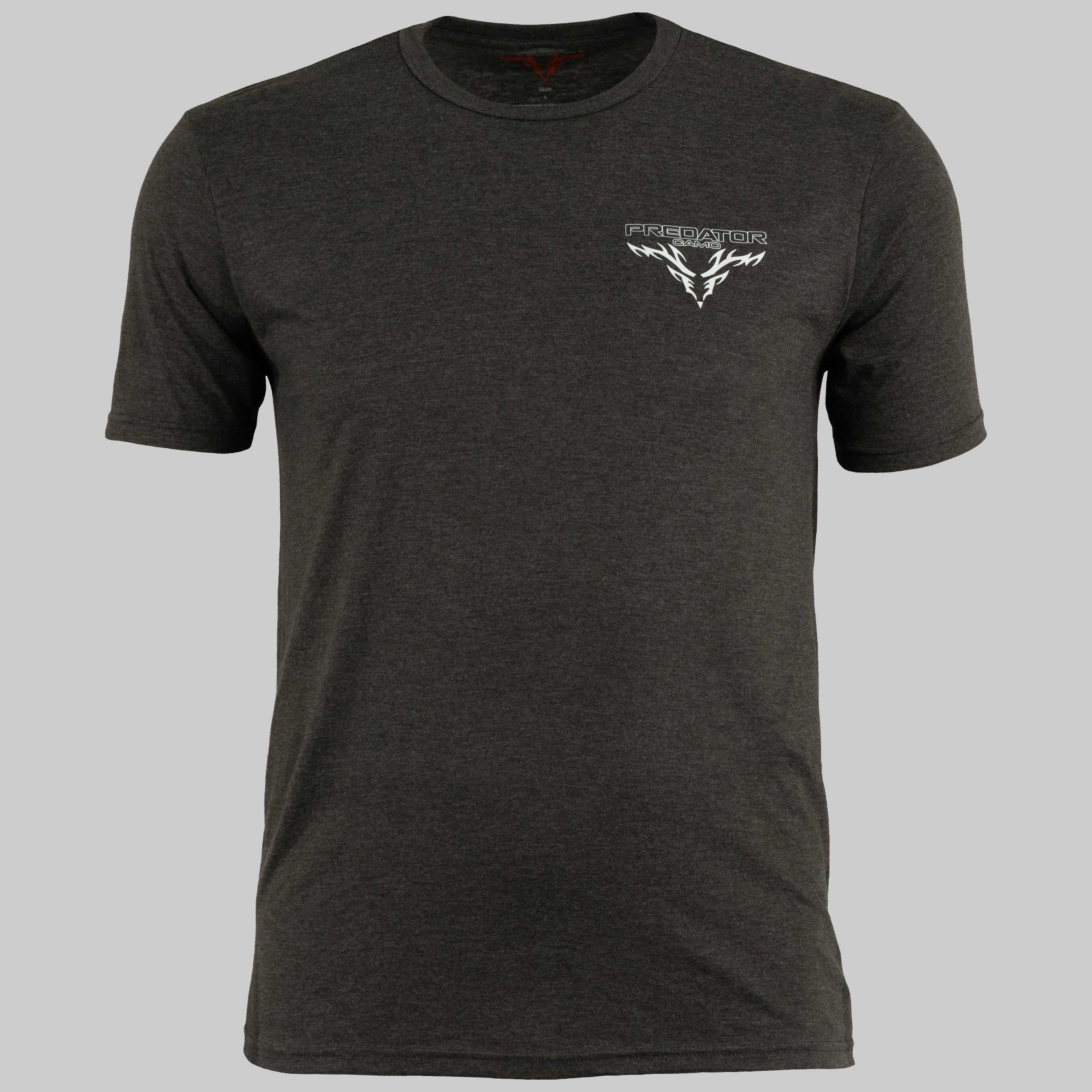 Predator Camo - Ridge Tee - Front View - Heathered Charcoal