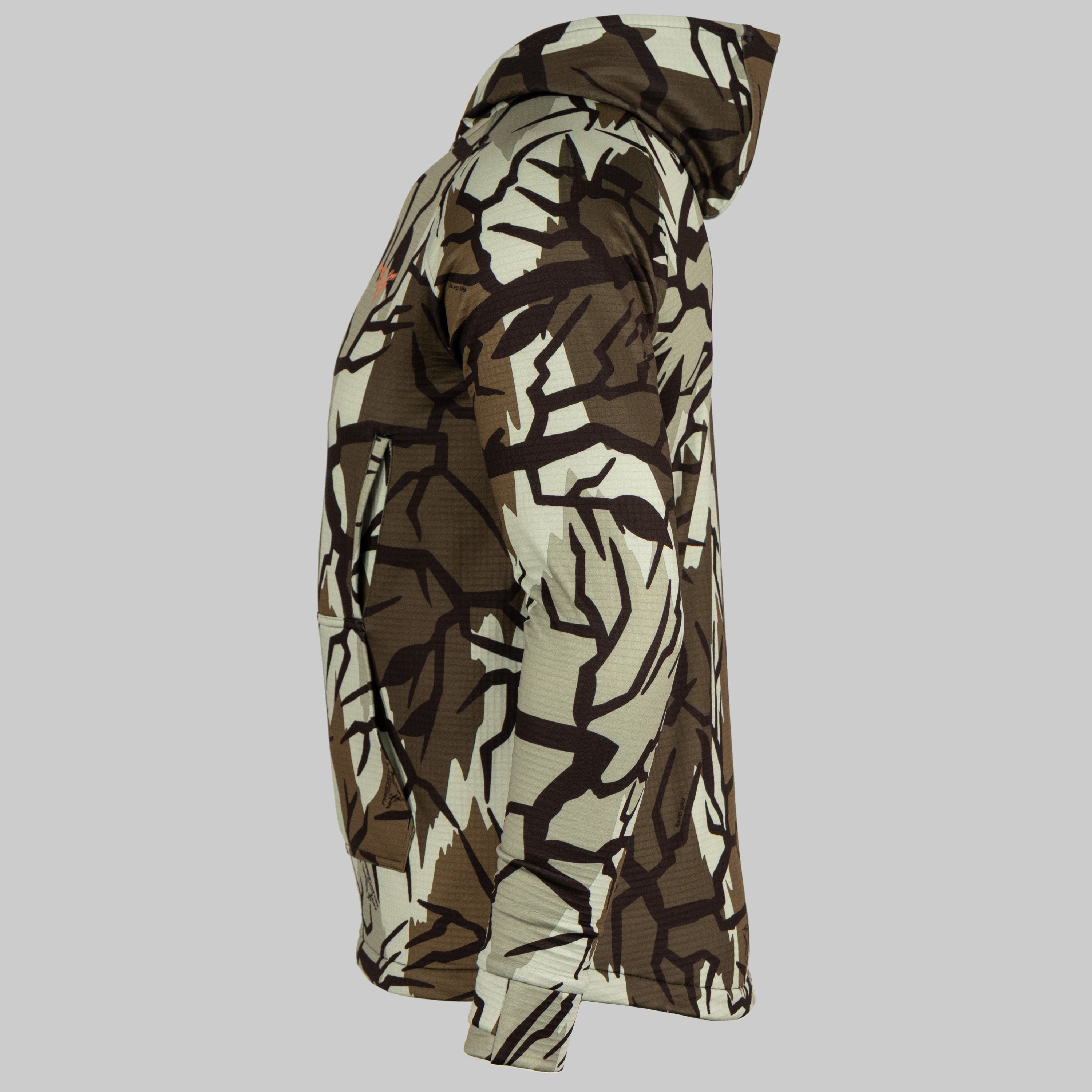 Predator Camo - ThermoGrid Hoodie - Side View - #color_fall-gray