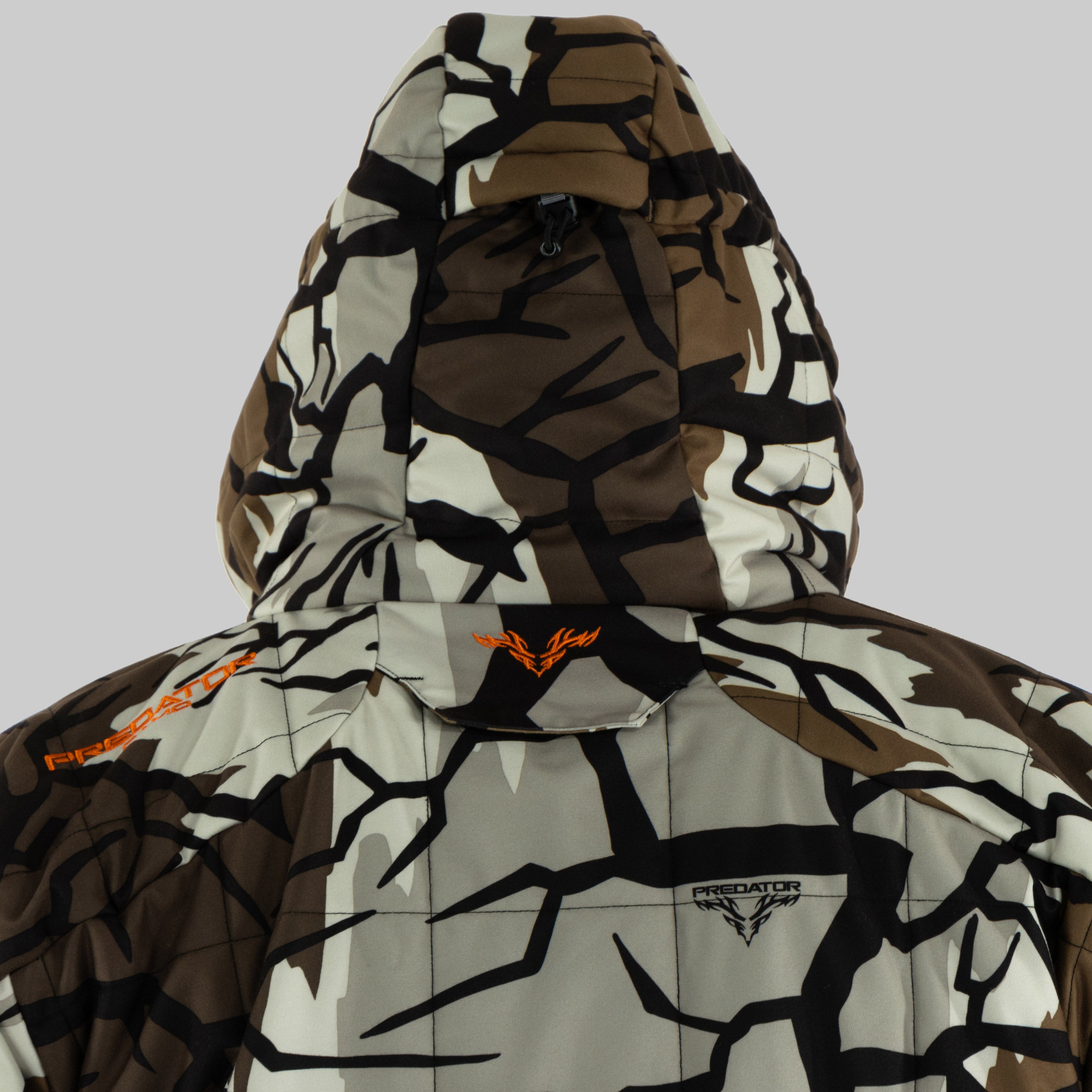 Predator Camo - Ambush 2.0 Jacket - Back Hood Closeup View - #color_fall-gray