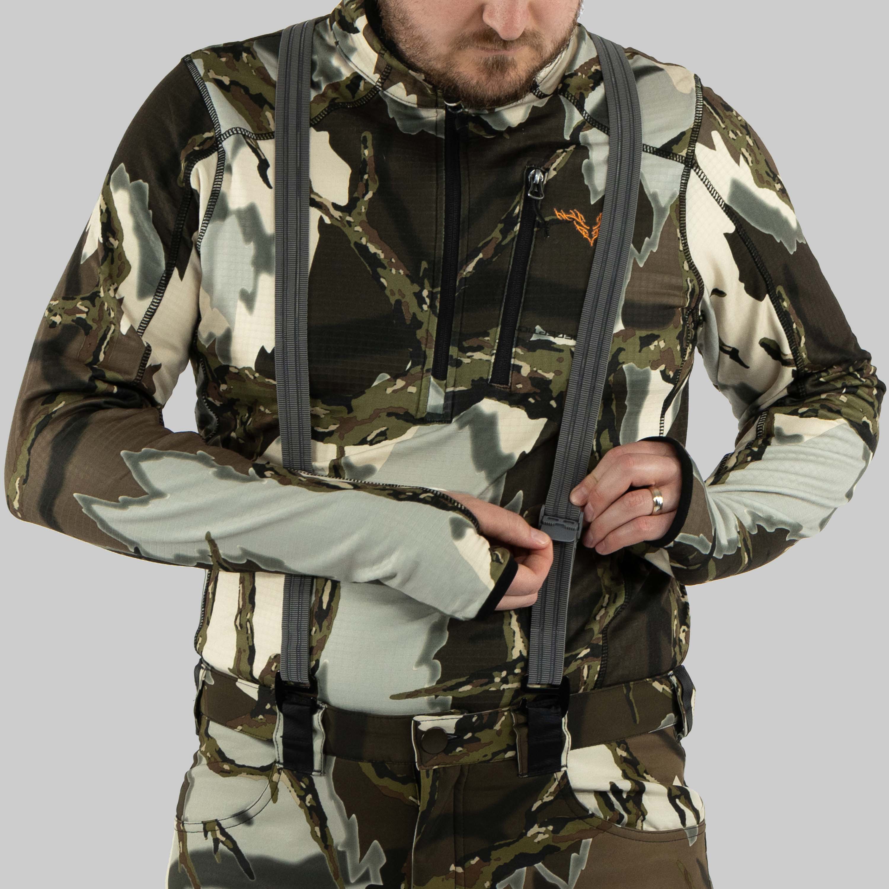 Predator Camo - Suspenders - Closing View - Gray