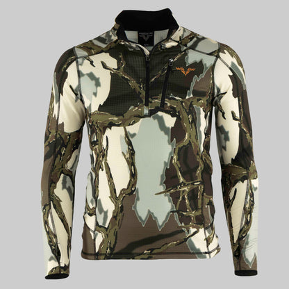 Predator Camo - Performance Fleece 1/4 Zip - Front View - #color_brown-deception