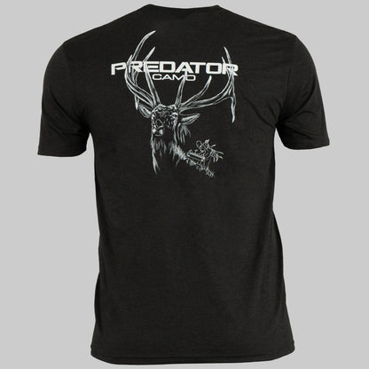 Predator Camo - Ridge Tee - Elk Back View - Black Forest