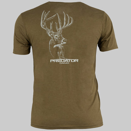Predator Camo - Ridge Tee - Whitetail Back View - Coyote Brown Heather