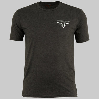 Predator Camo - Ridge Tee - Front View - Heathered Charcoal