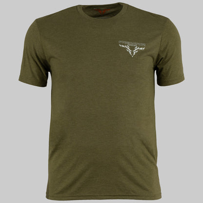Predator Camo - Ridge Tee - Front View - Military Green Frost
