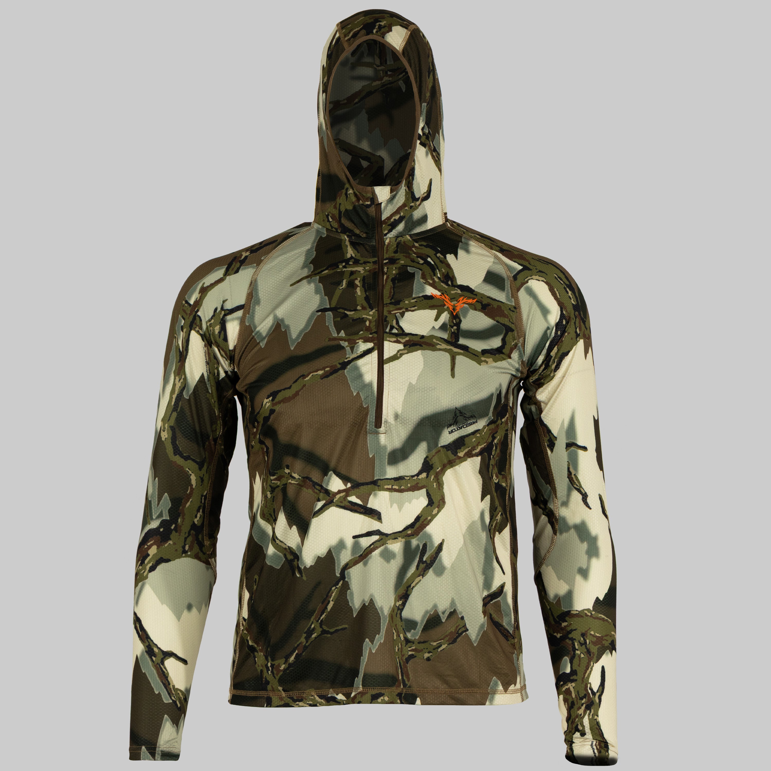Predator Camo - Vapor Lite Hoodie - Front View No Mask - #color_brown-deception