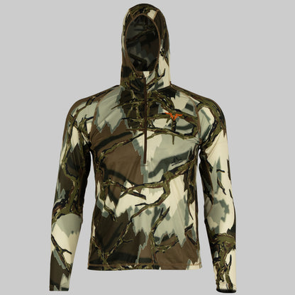 Predator camo vapor lite hoodie front view no mask #color_brown-deception