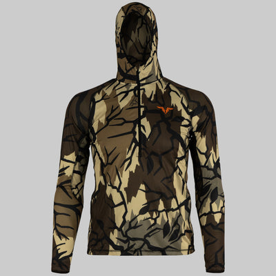 Predator Camo - Vapor Lite Hoodie - Front View without Mask - #color_fall-brown