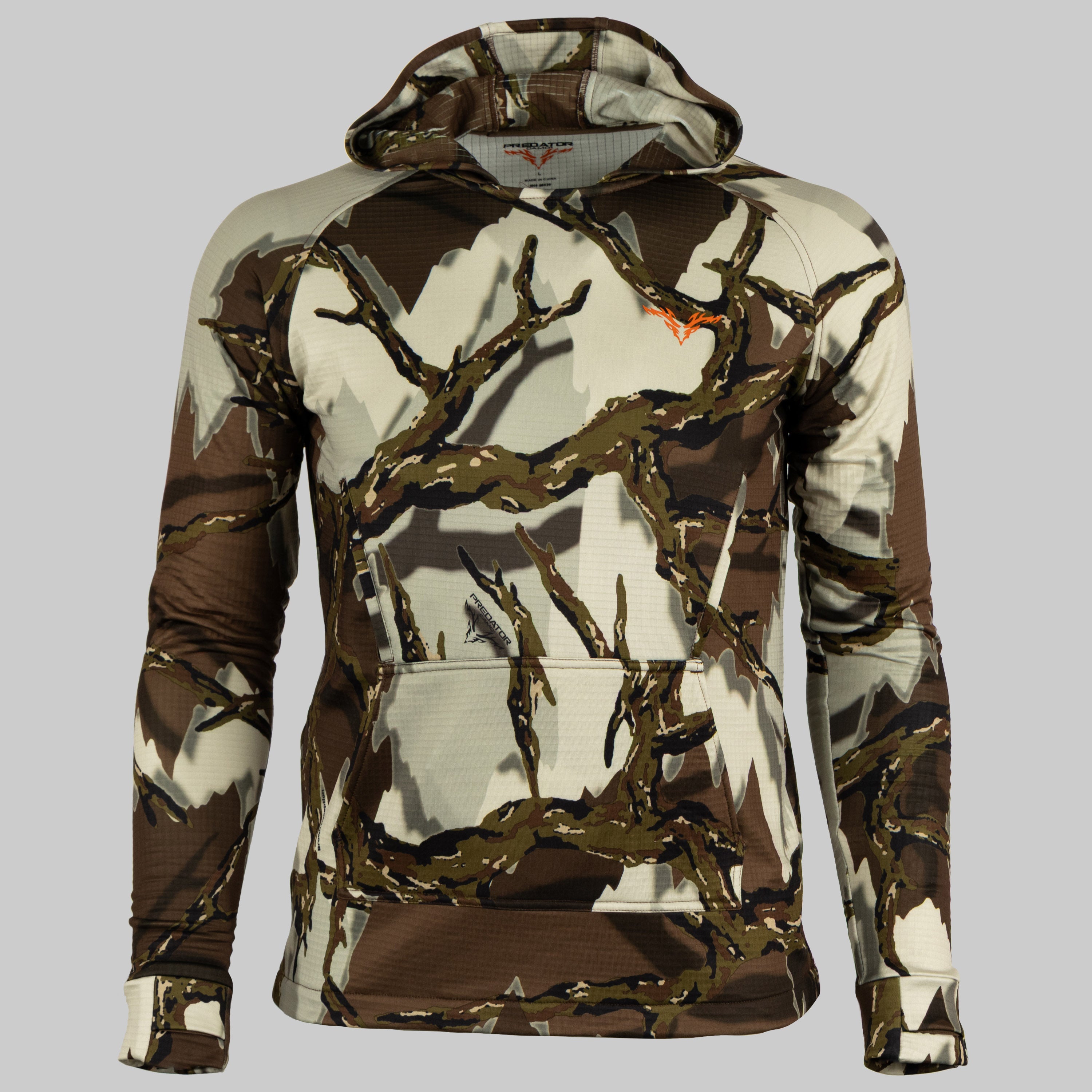 Predator Camo - ThermoGrid Hoodie - Front View - #color_brown-deception