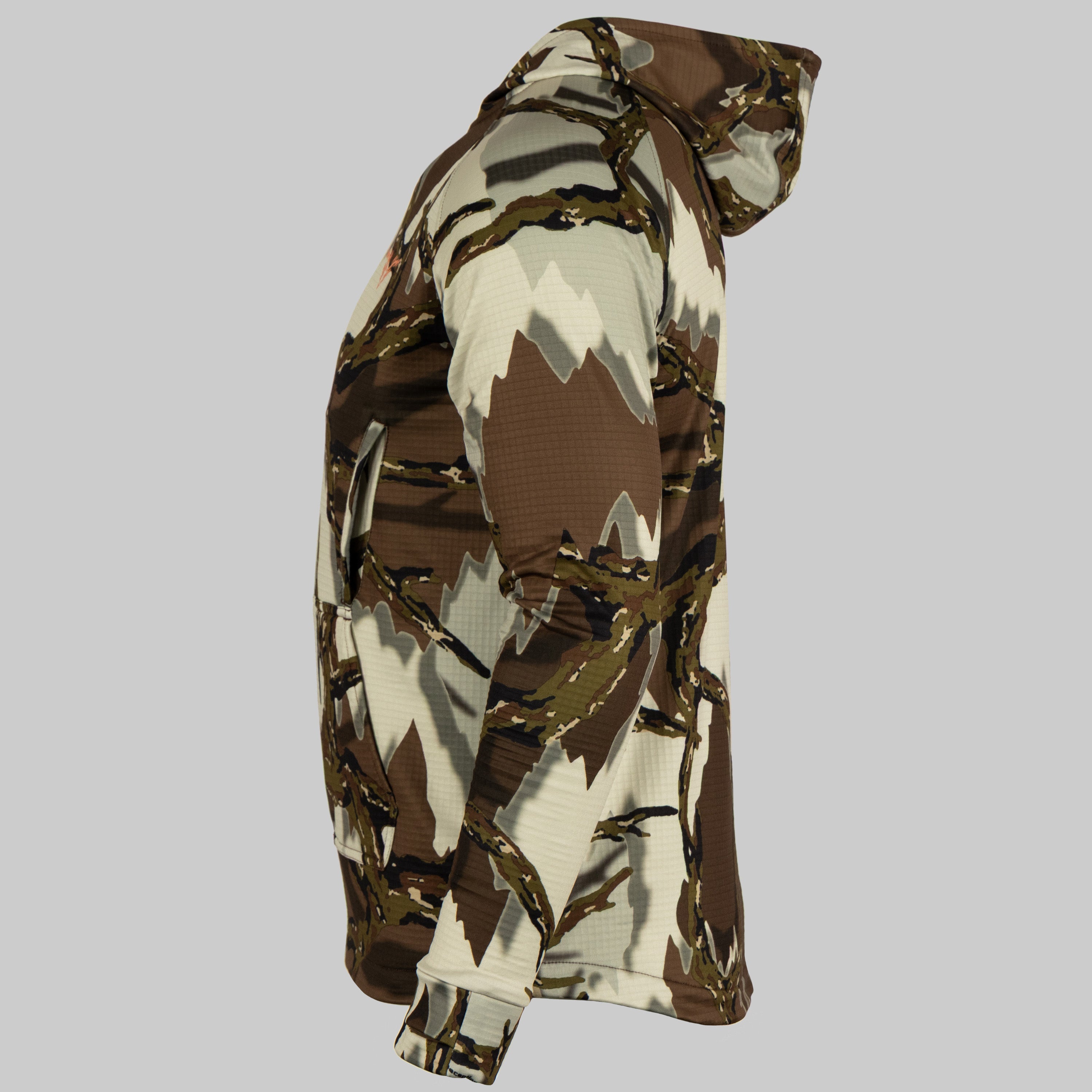 Predator Camo - ThermoGrid Hoodie - Side View - #color_brown-deception