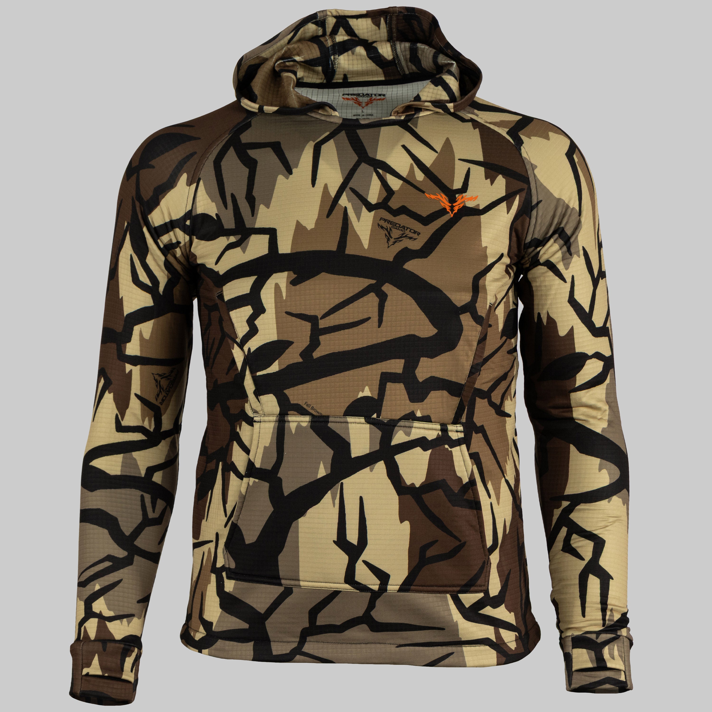 Predator Camo - ThermoGrid Hoodie - Front View - #color_fall-brown