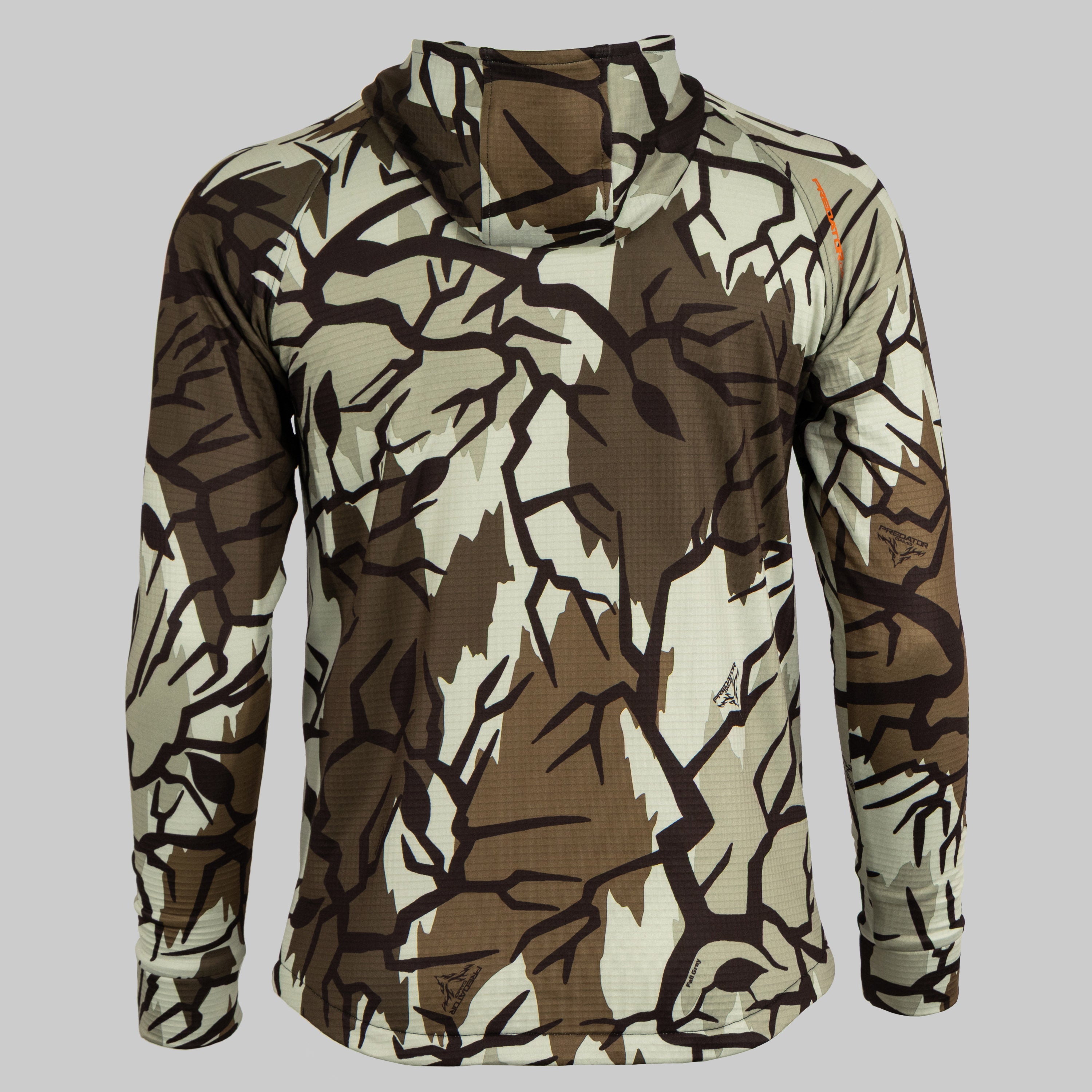 Predator Camo - ThermoGrid Hoodie - Back View - #color_fall-gray