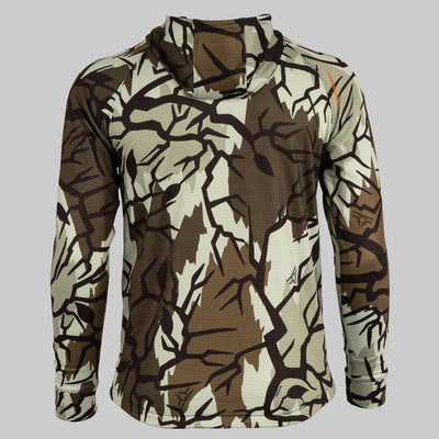 Predator Camo - ThermoGrid Hoodie - Back View - #color_fall-gray
