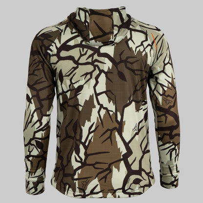 Predator Camo - ThermoGrid Hoodie - Back View - #color_fall-gray