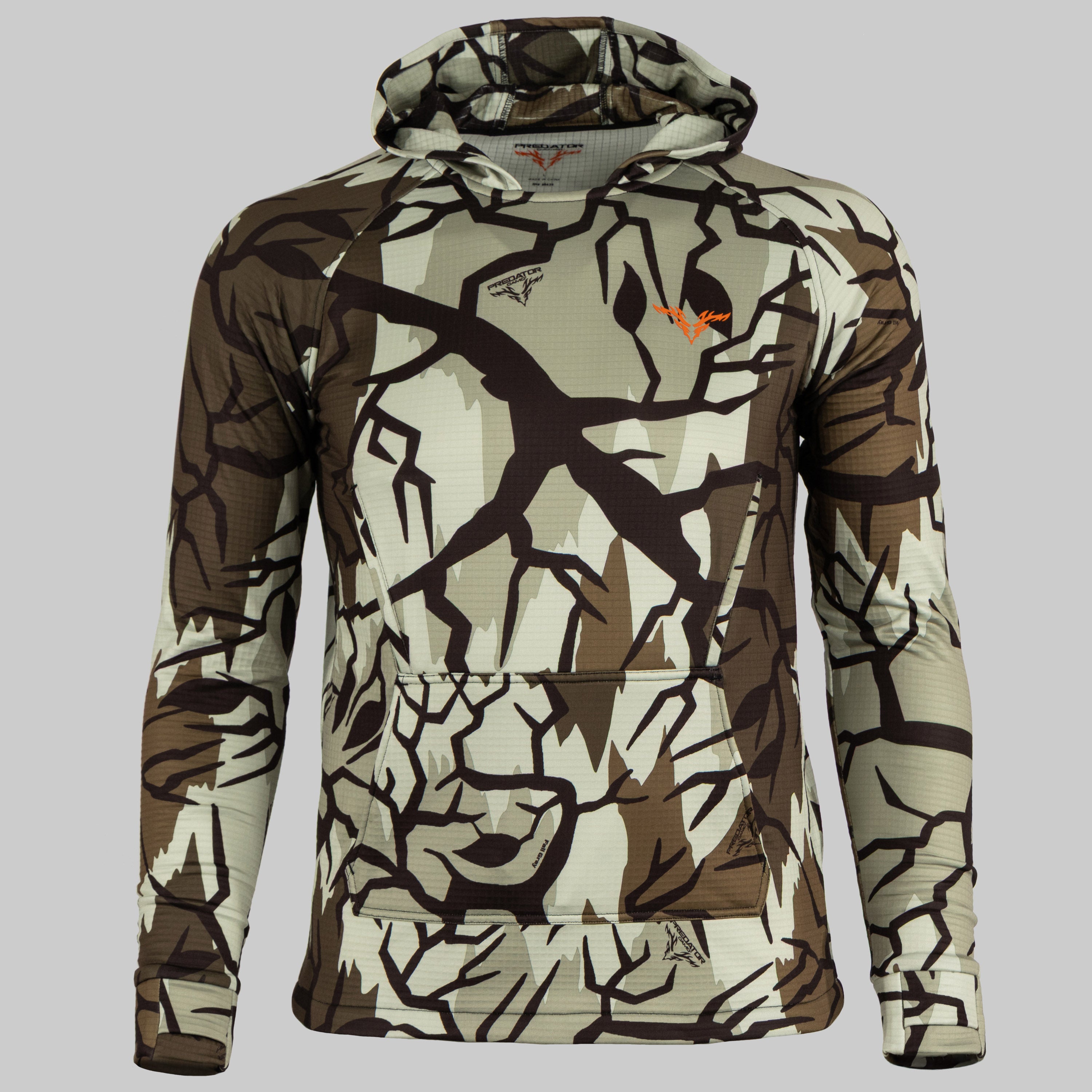 Predator Camo - ThermoGrid Hoodie - Front View - #color_fall-gray