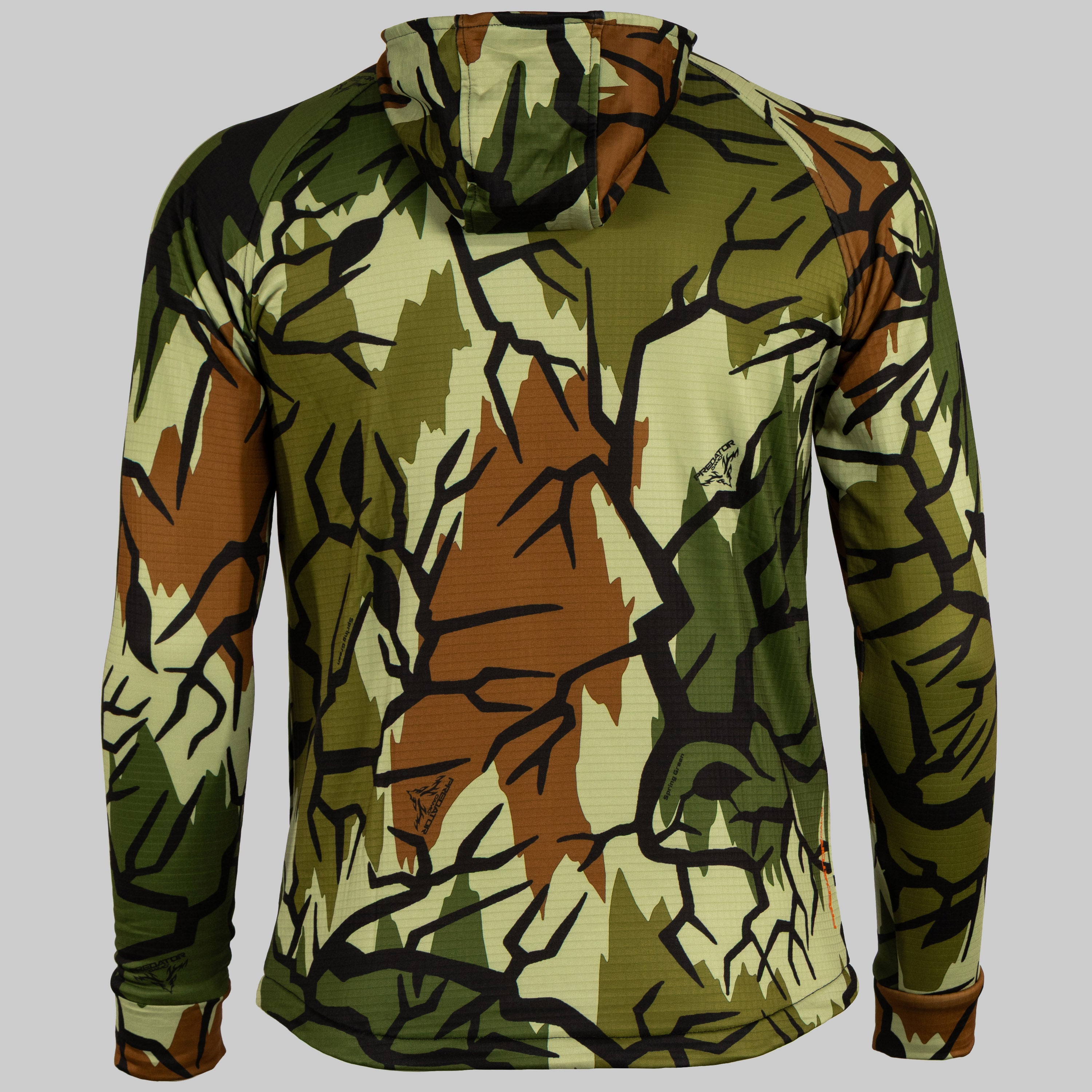 Predator Camo - ThermoGrid Hoodie - Back View - #color_spring-green