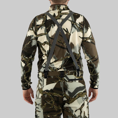 Predator Camo - Suspenders - Back View - Gray