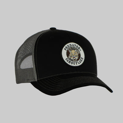 Predator Camo - OG Trucker Hat - Front View - #color_black-charcoal