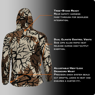 Predator Camo - Prod Promo Vantage X Jacket - Back View - #color_fall-gray